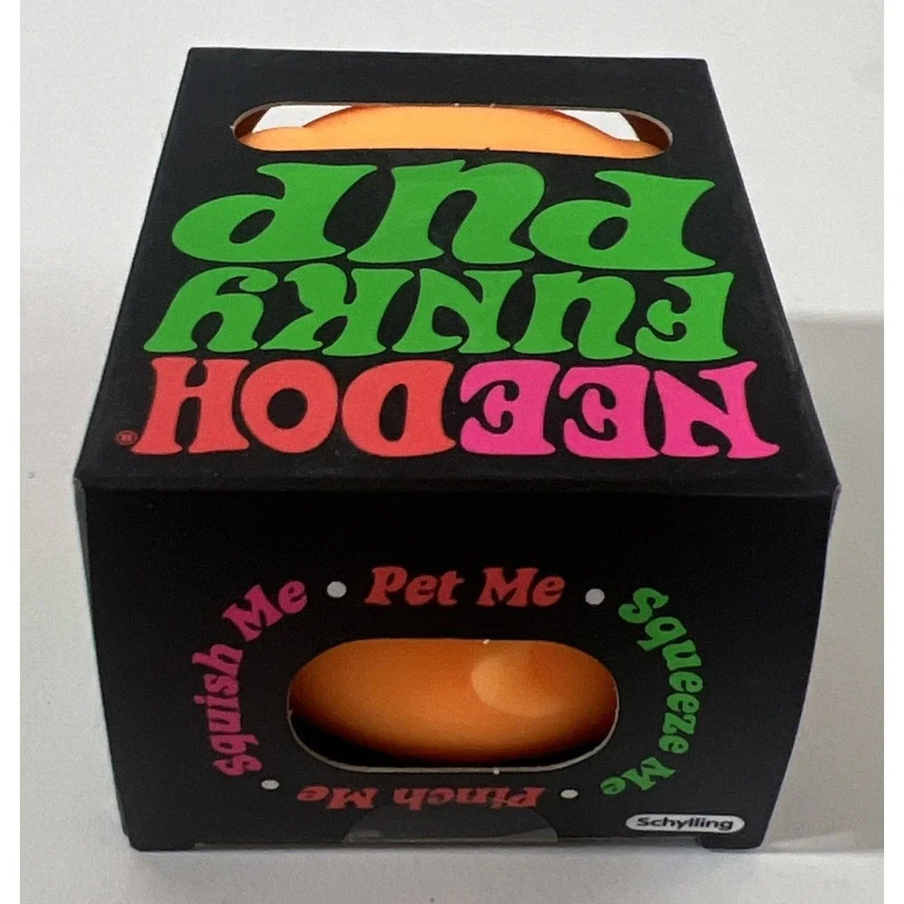 Authentic NEEDOH Funky Pup Puppy DOG Nee Doh Stress Ball SQUISHY Fidget Orange